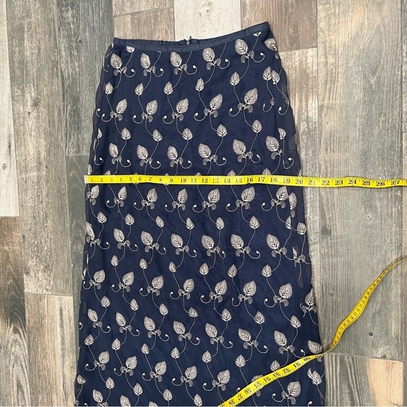 Vintage Compagnie Internationale Express Embroidery Leaves Leaf Maxi Skirt 5/6 - Picture 4 of 10